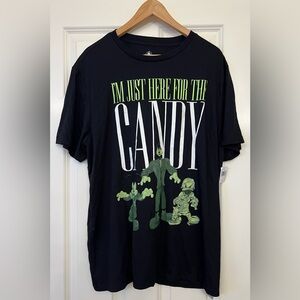 NWT Disney Halloween I’m Just Here for the Candy Black Shirt Adult Size Large